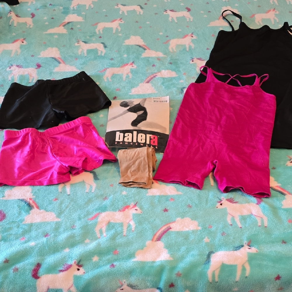 2 Shorts, 2 Body Suites, and 2 Balera  Footless Tights
